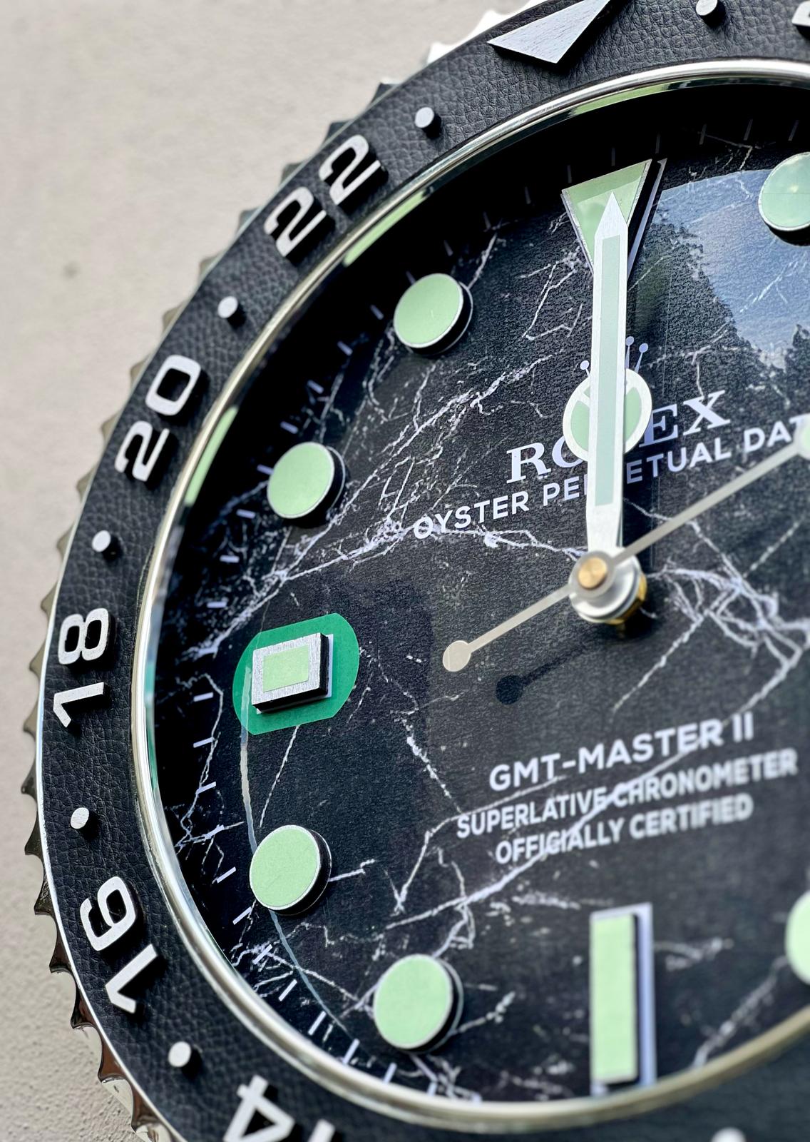 Orologio Gmt Black Marble Custom da muro