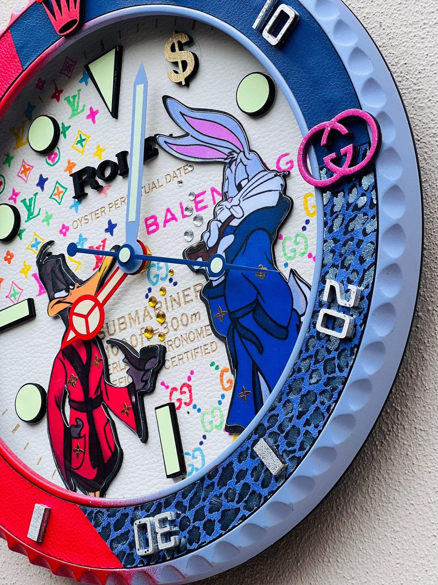 Orologio Custom Submariner Bugs Bunny and Daffy Duck da muro
