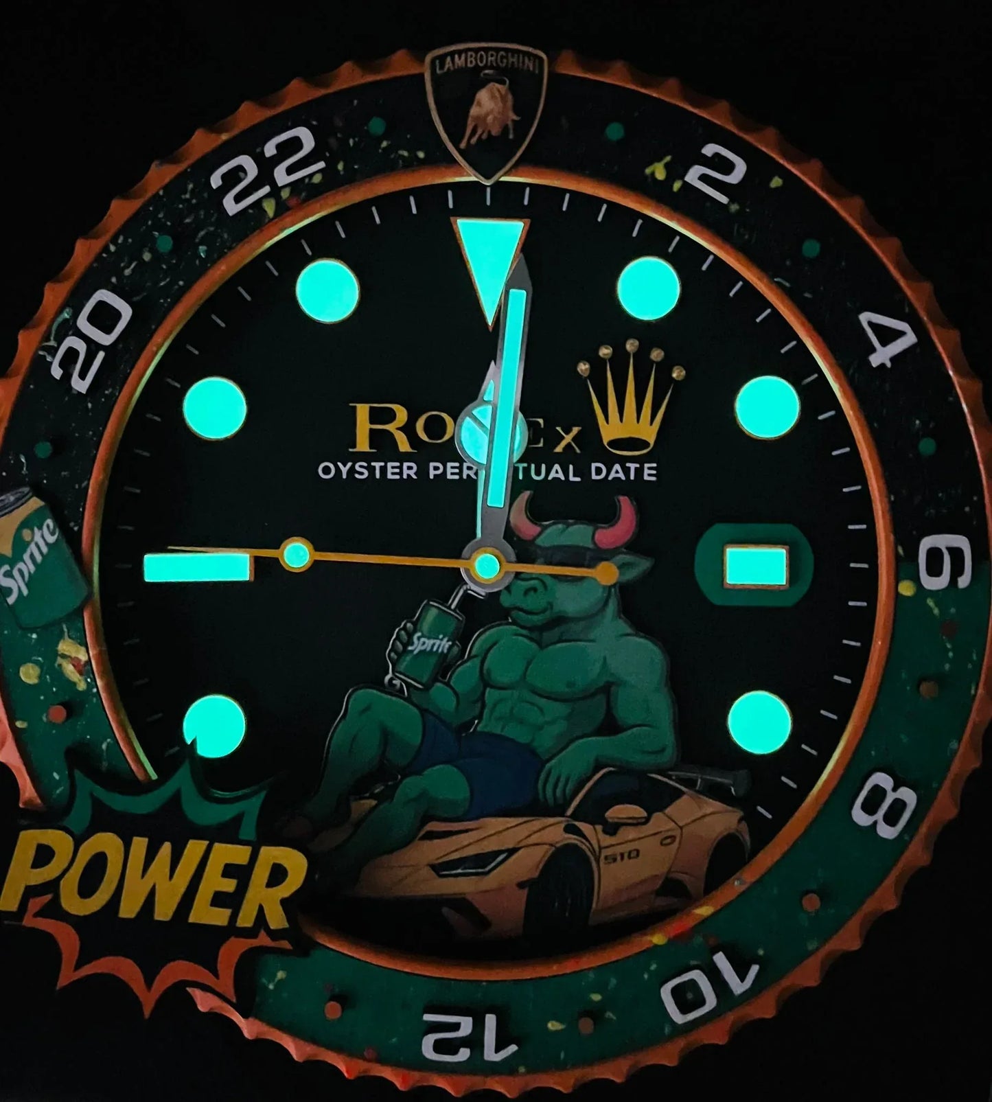 Orologio GMT The Lamborghini Bull Custom da Parete - Moon24