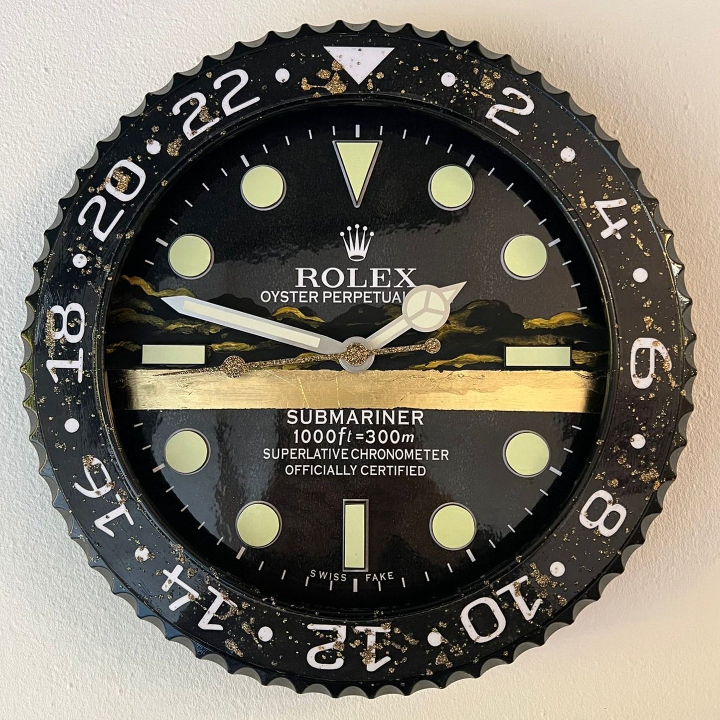 Orologio Submariner Deep Black Custom da muro