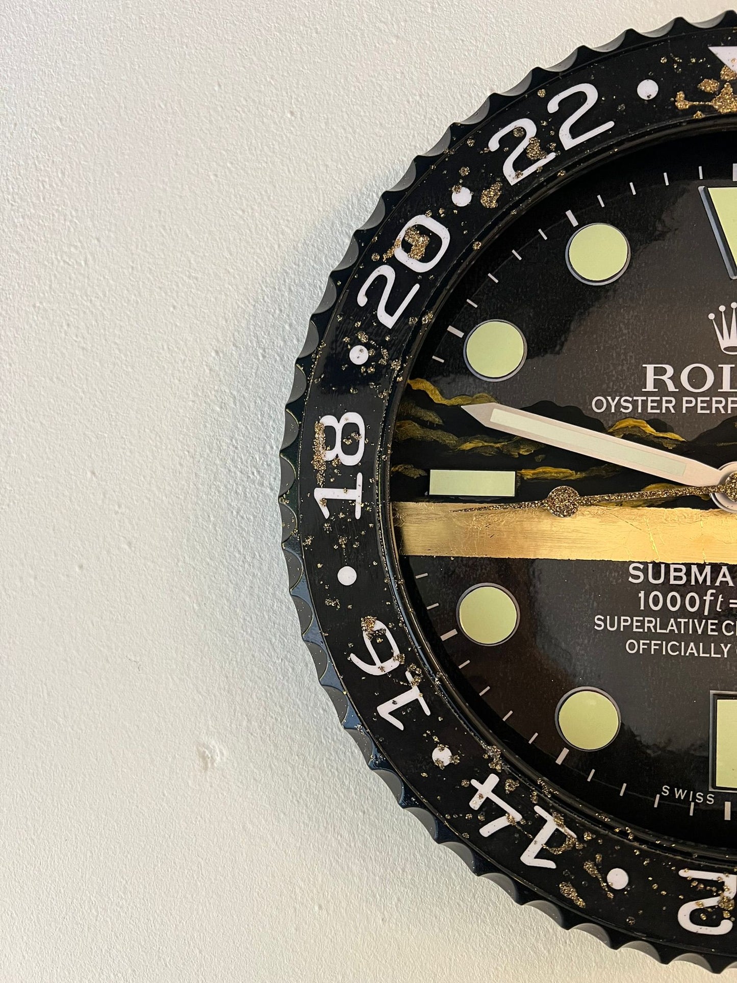 Orologio Submariner Deep Black Custom da muro