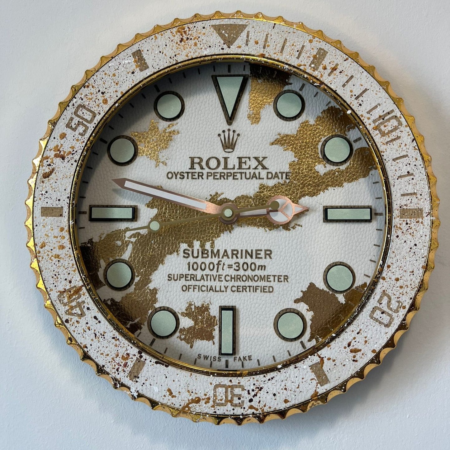 Orologio Custom Submariner Golden Skin da muro