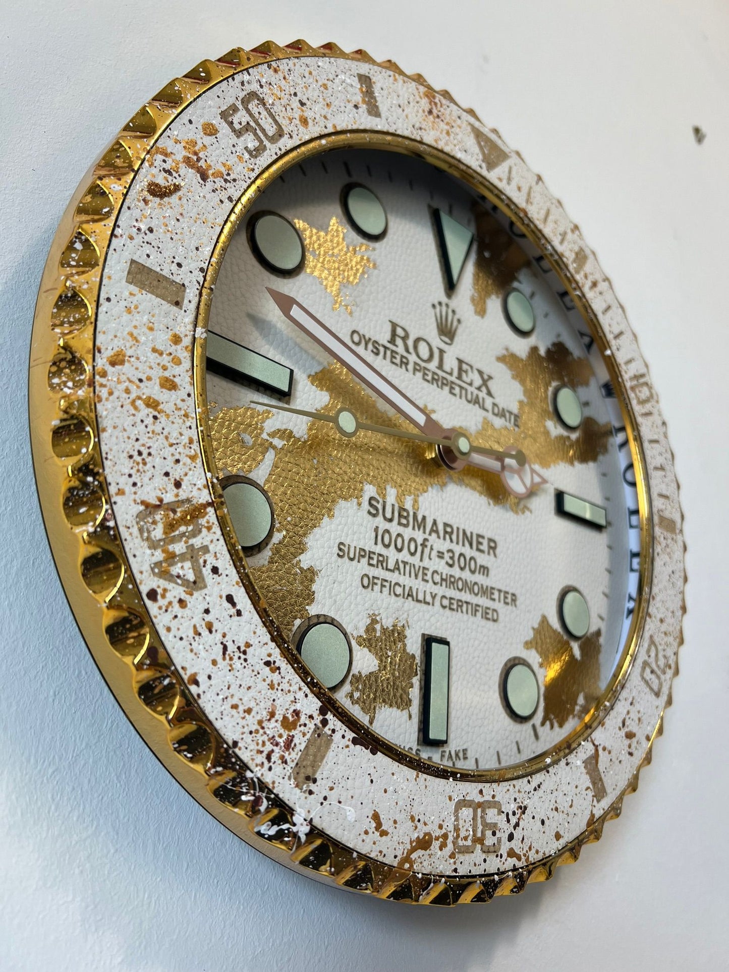 Orologio Custom Submariner Golden Skin da muro