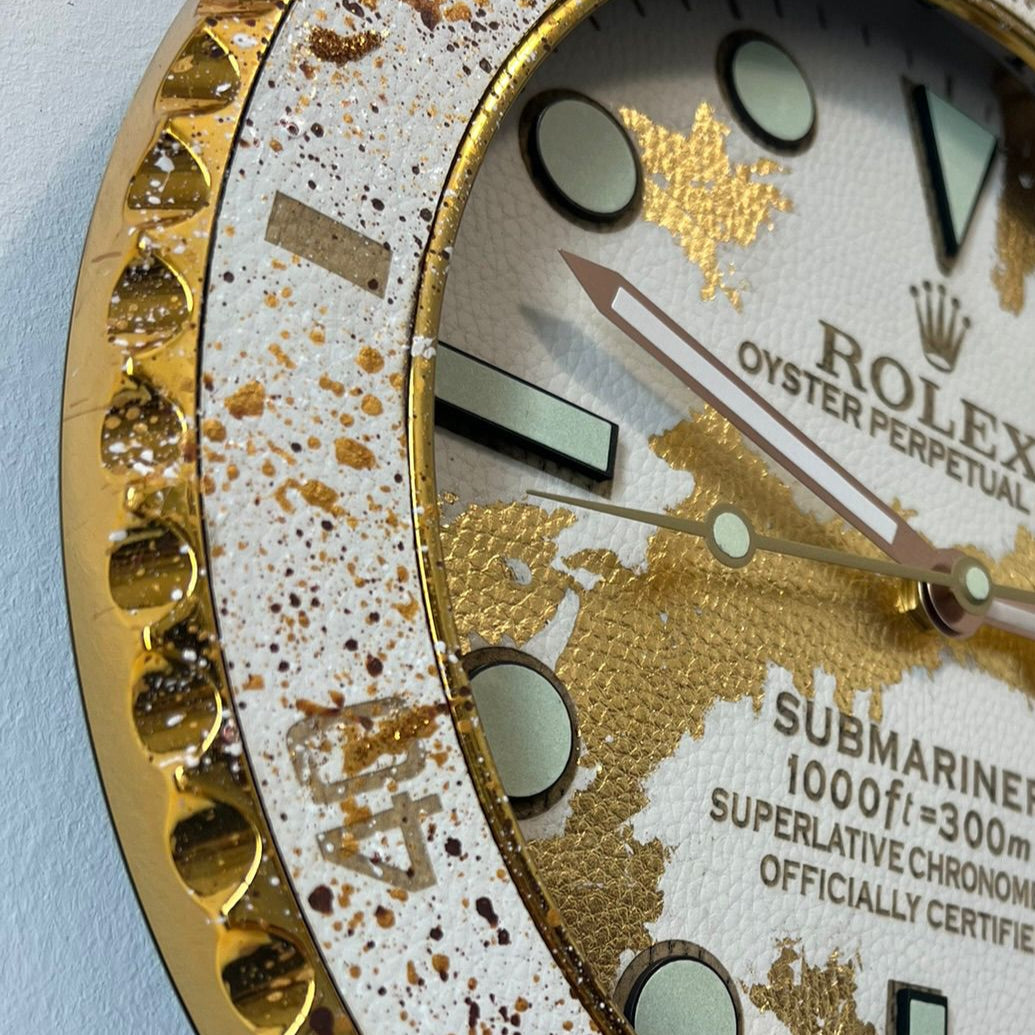 Orologio Custom Submariner Golden Skin da muro