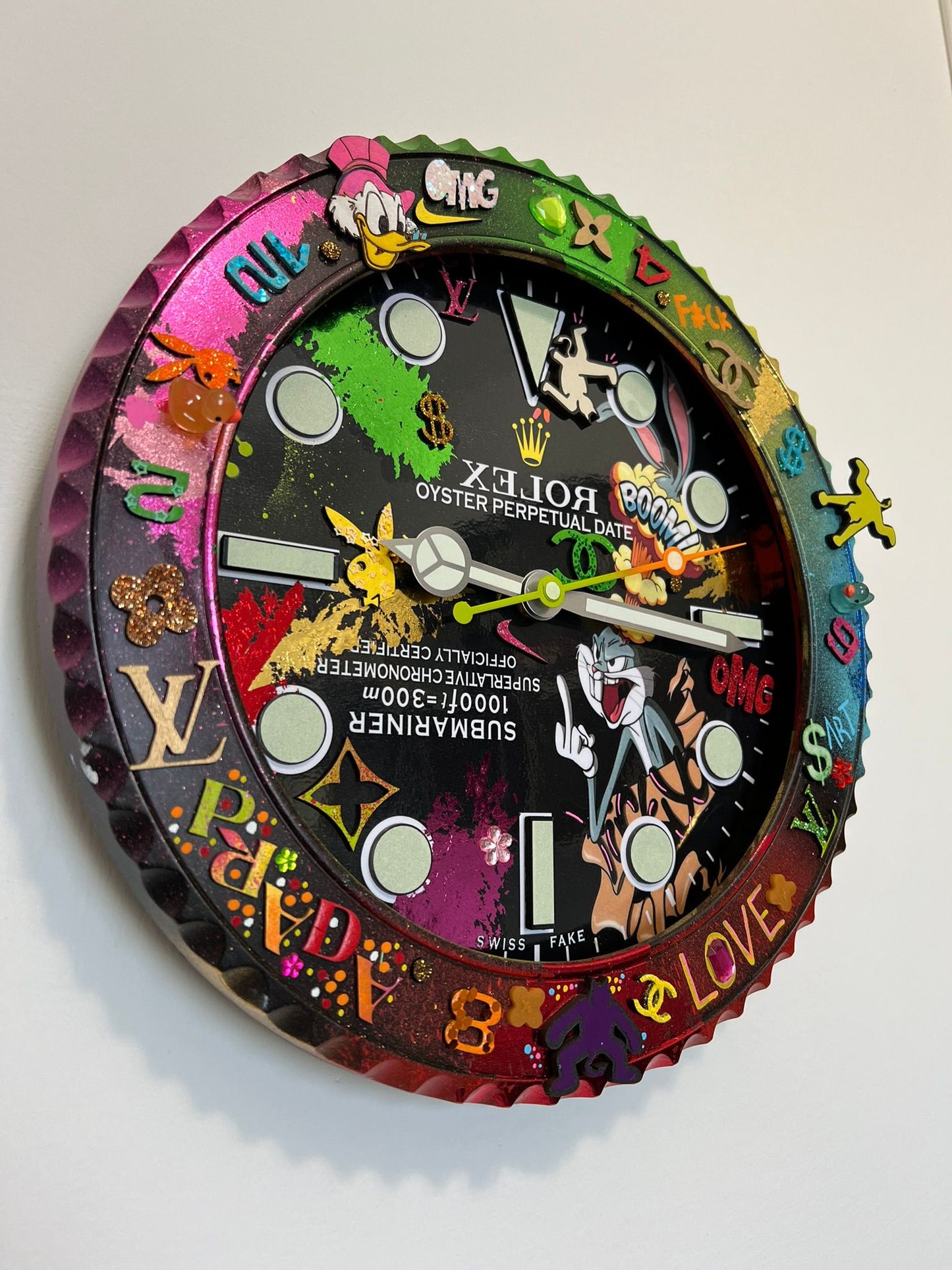 Orologio Custom Submariner The Crazy Rabbit da muro