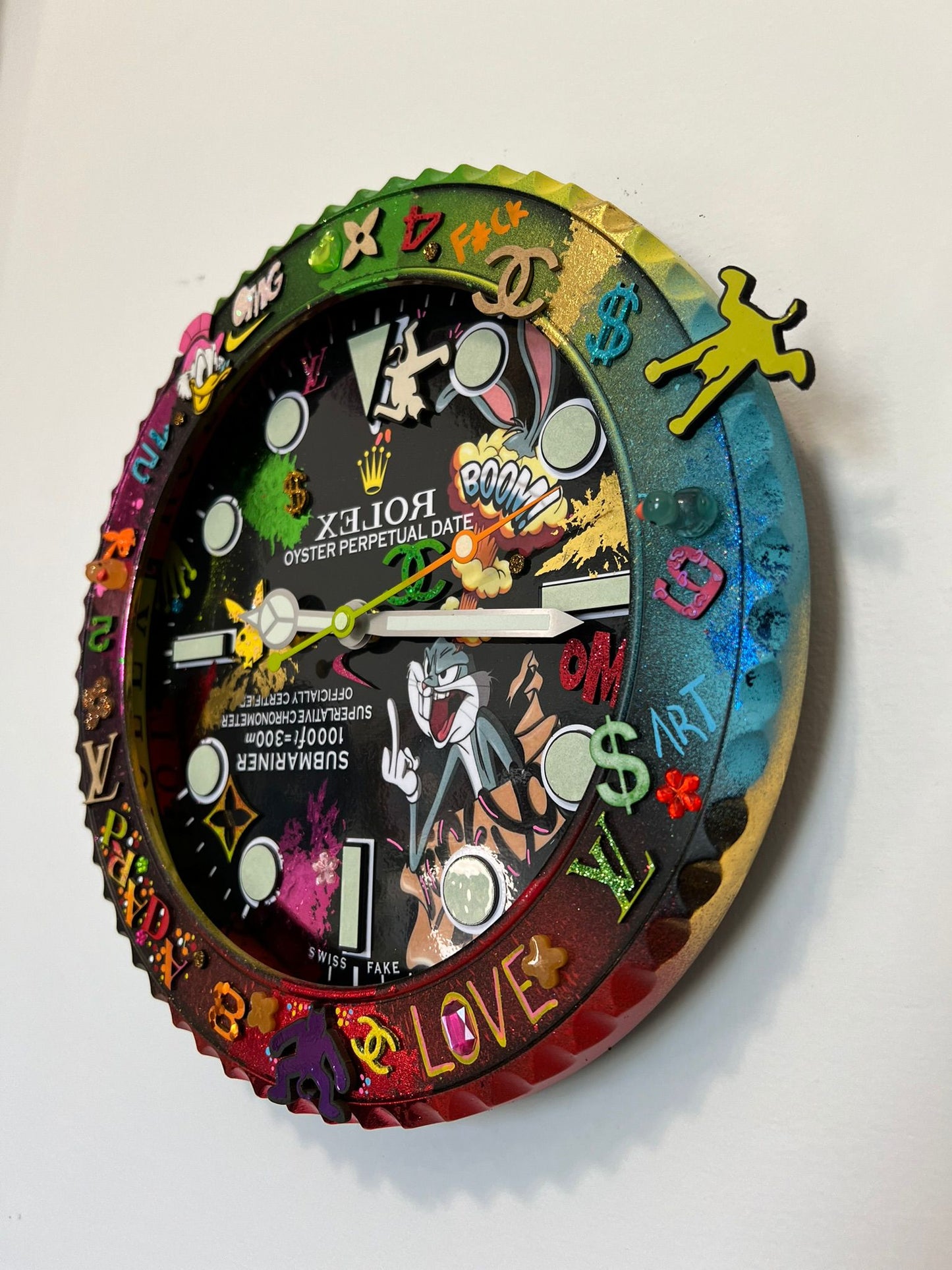 Orologio Custom Submariner The Crazy Rabbit da muro