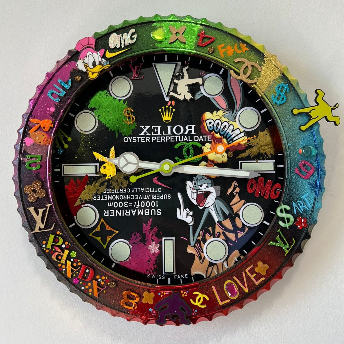 Orologio Custom Submariner The Crazy Rabbit da muro