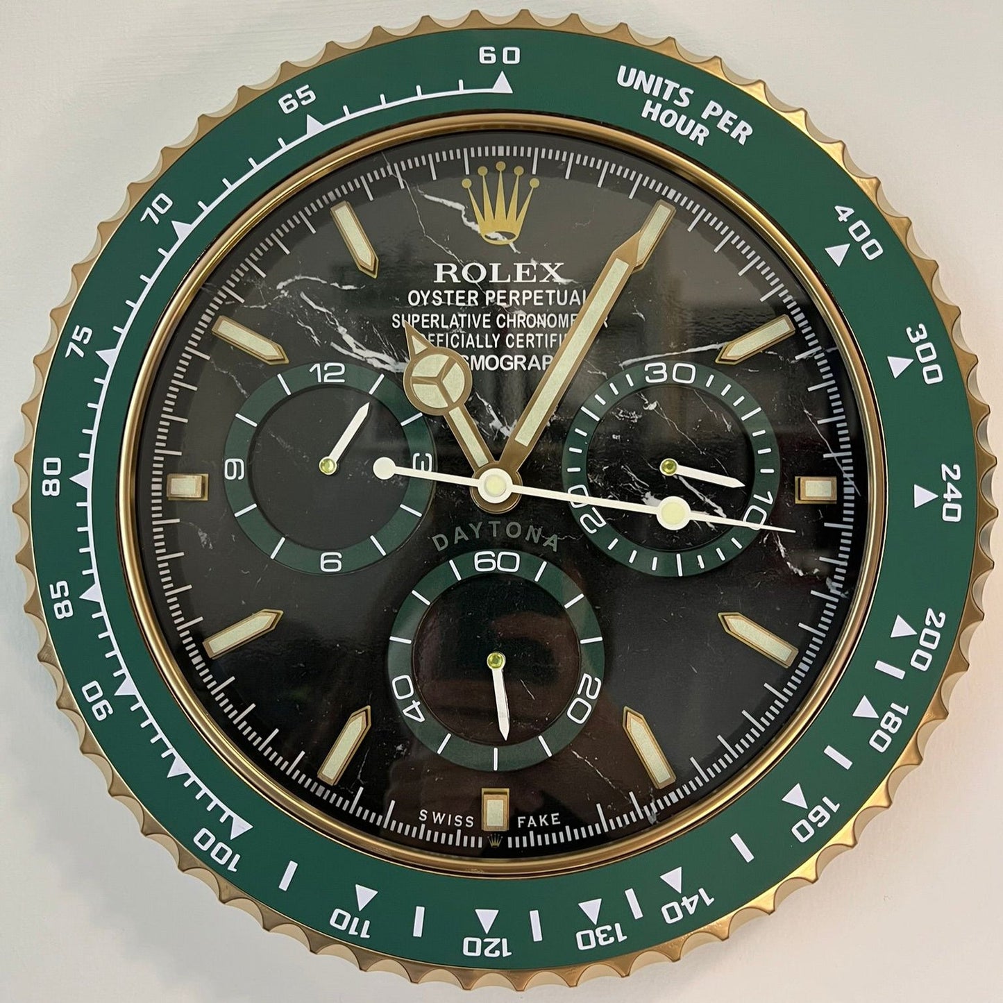 Orologio Custom Daytona Green Gold Marble da muro