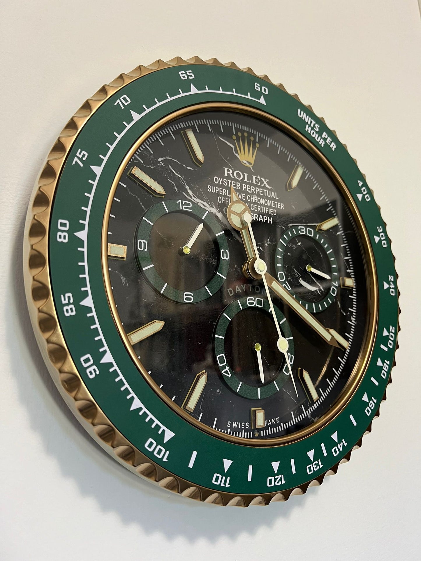Orologio Custom Daytona Green Gold Marble da muro