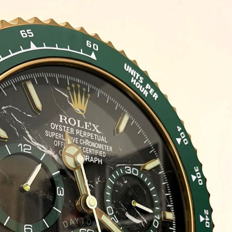 Orologio Day Green Gold Marble Custom da Parete
