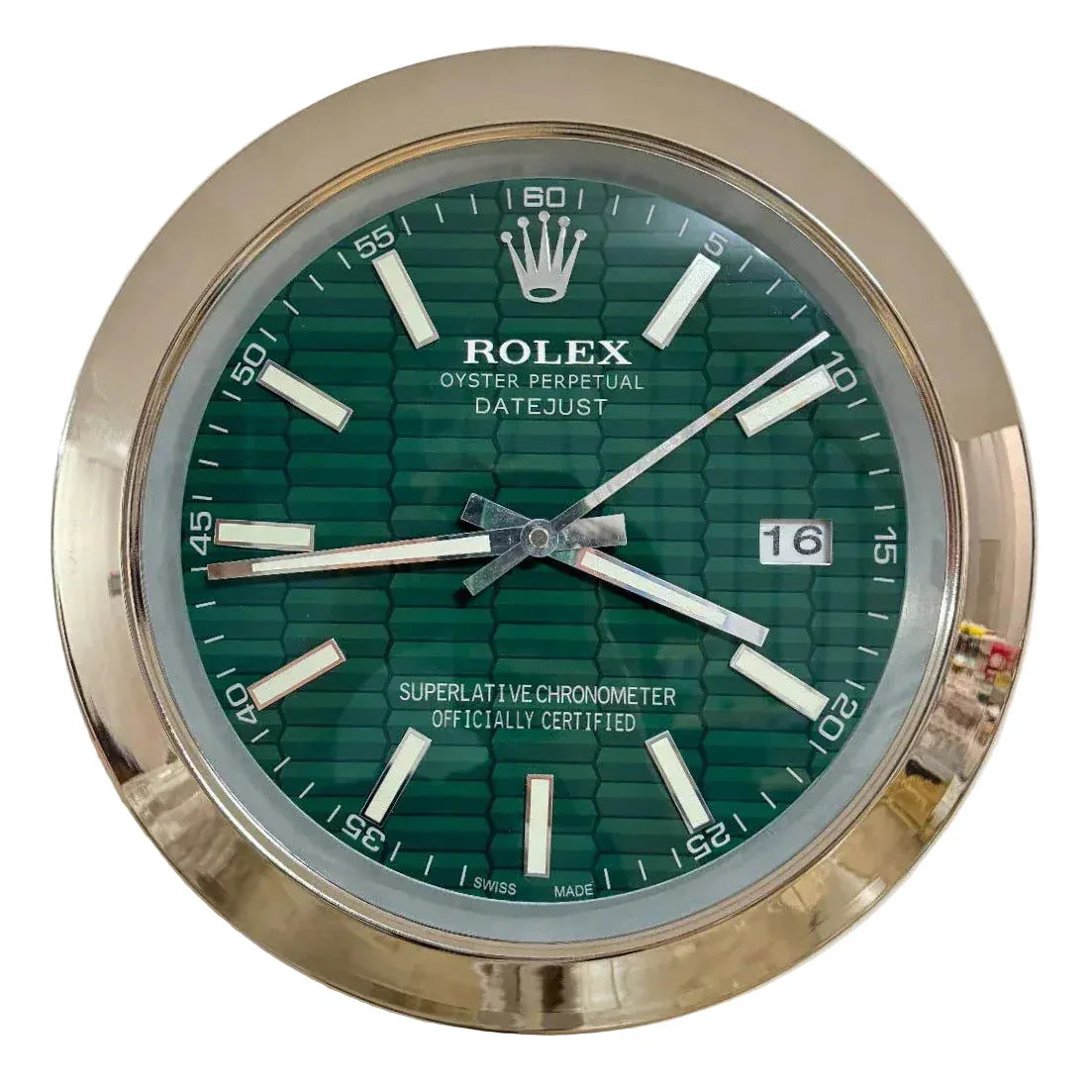 Orologio da Parete DateJust New 35cm Acciaio Inox Moderno - Moon24