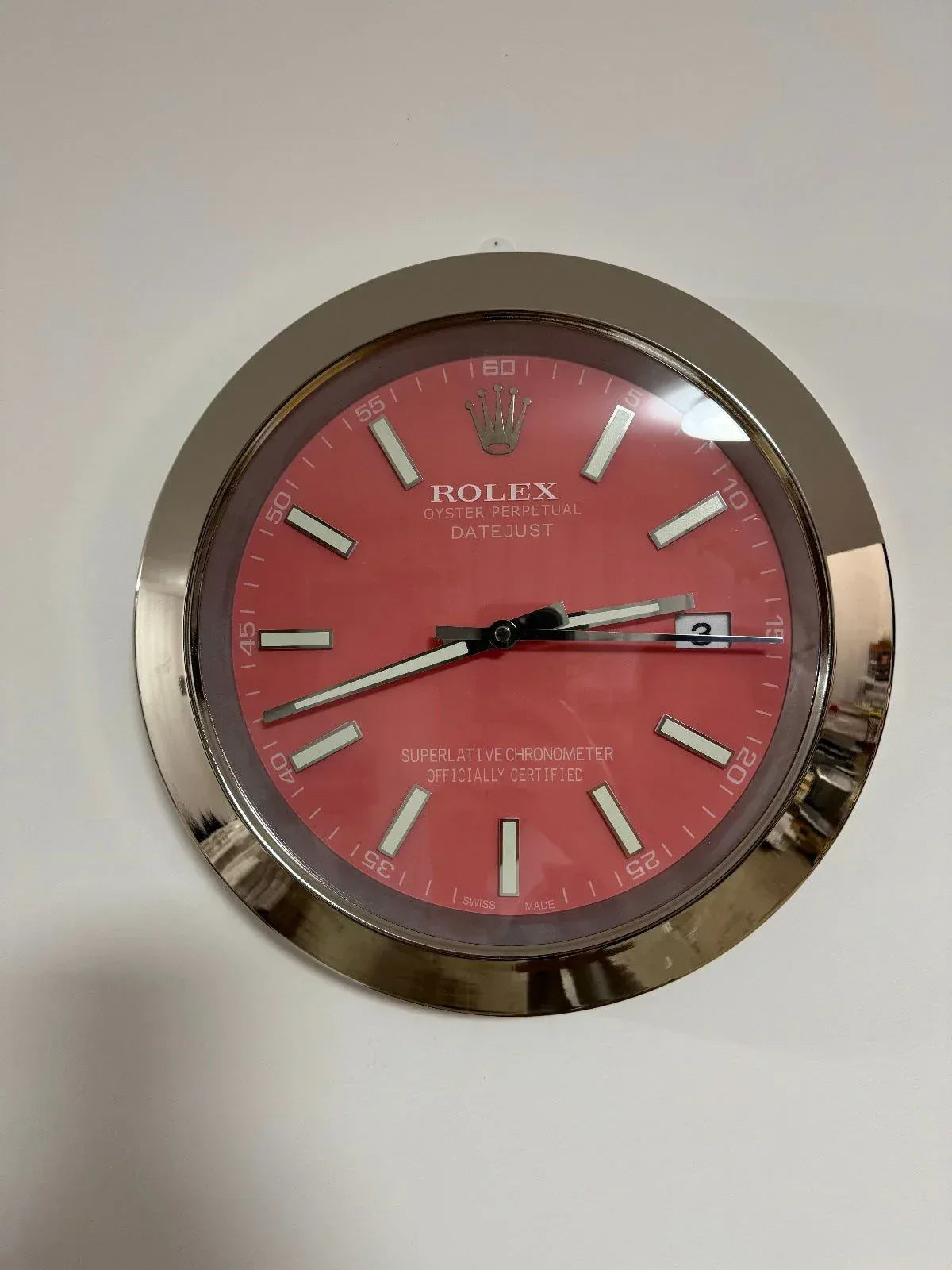 Orologio da Parete DateJust 35cm Acciaio Inox Classico - Moon24