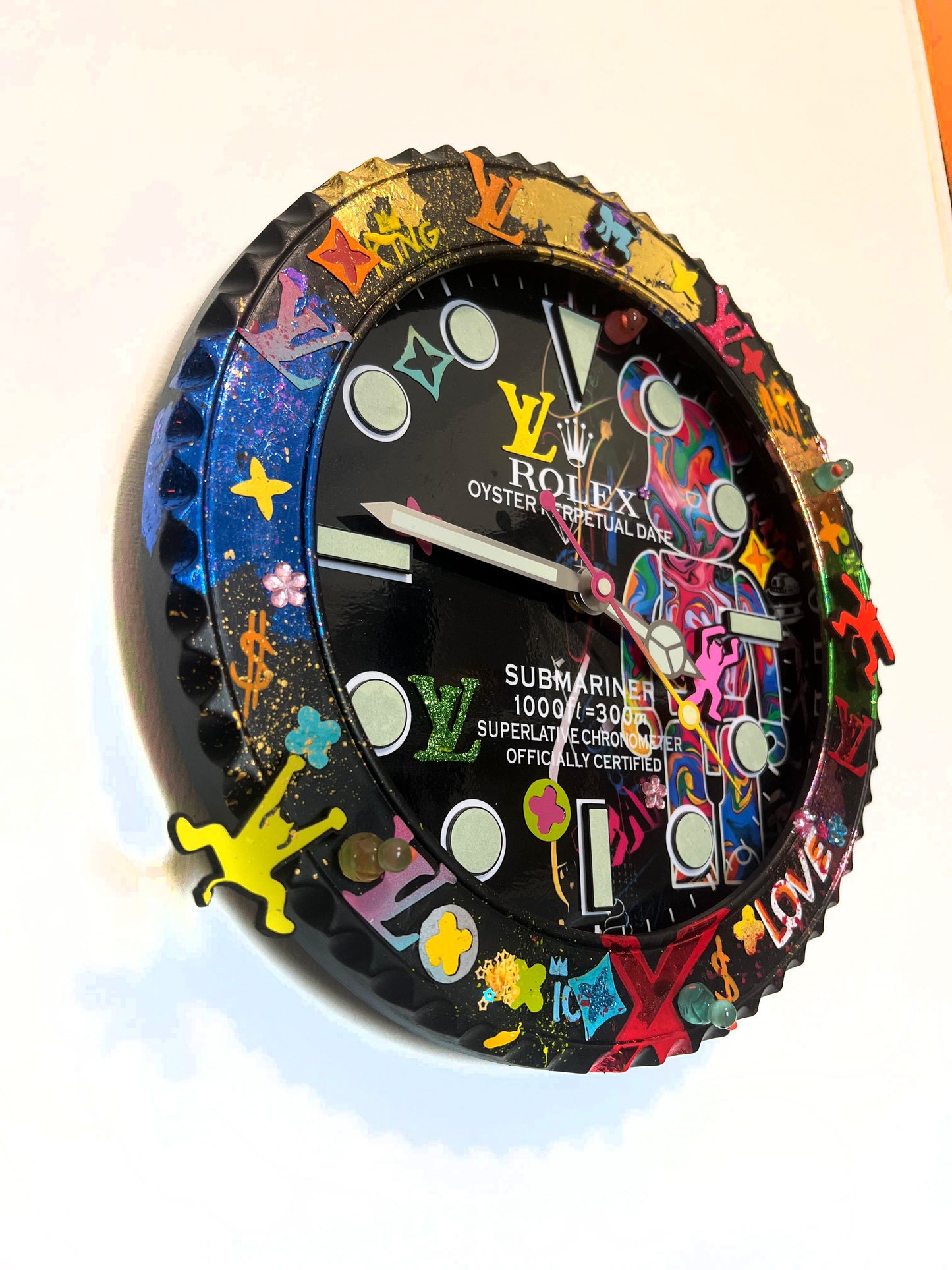 Orologio Custom Submariner Bearbrick da muro