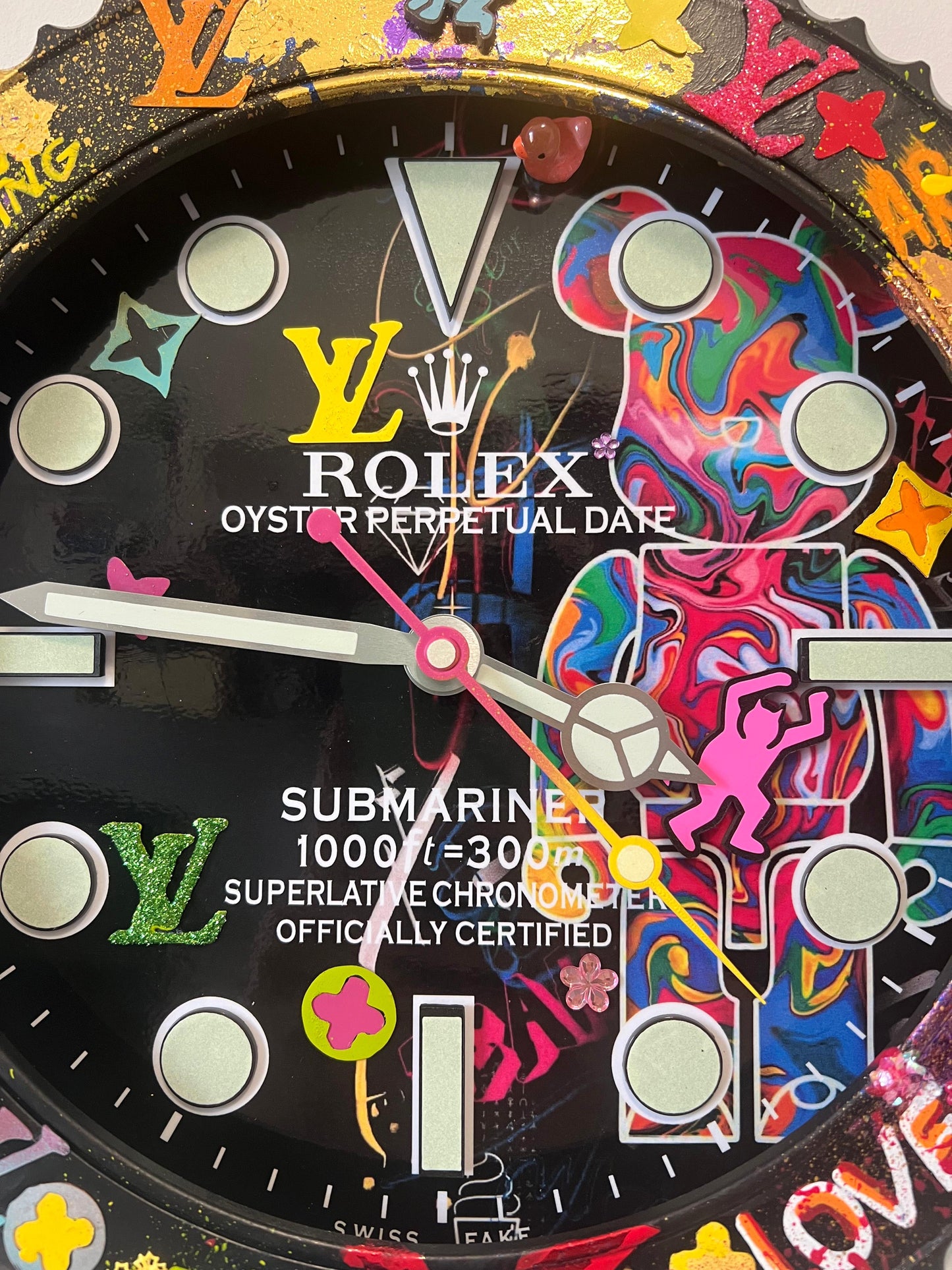 Orologio Custom Submariner Bearbrick da muro
