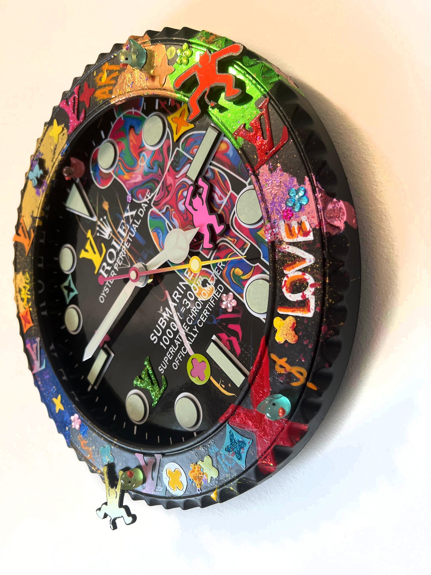 Orologio Custom Submariner Bearbrick da muro