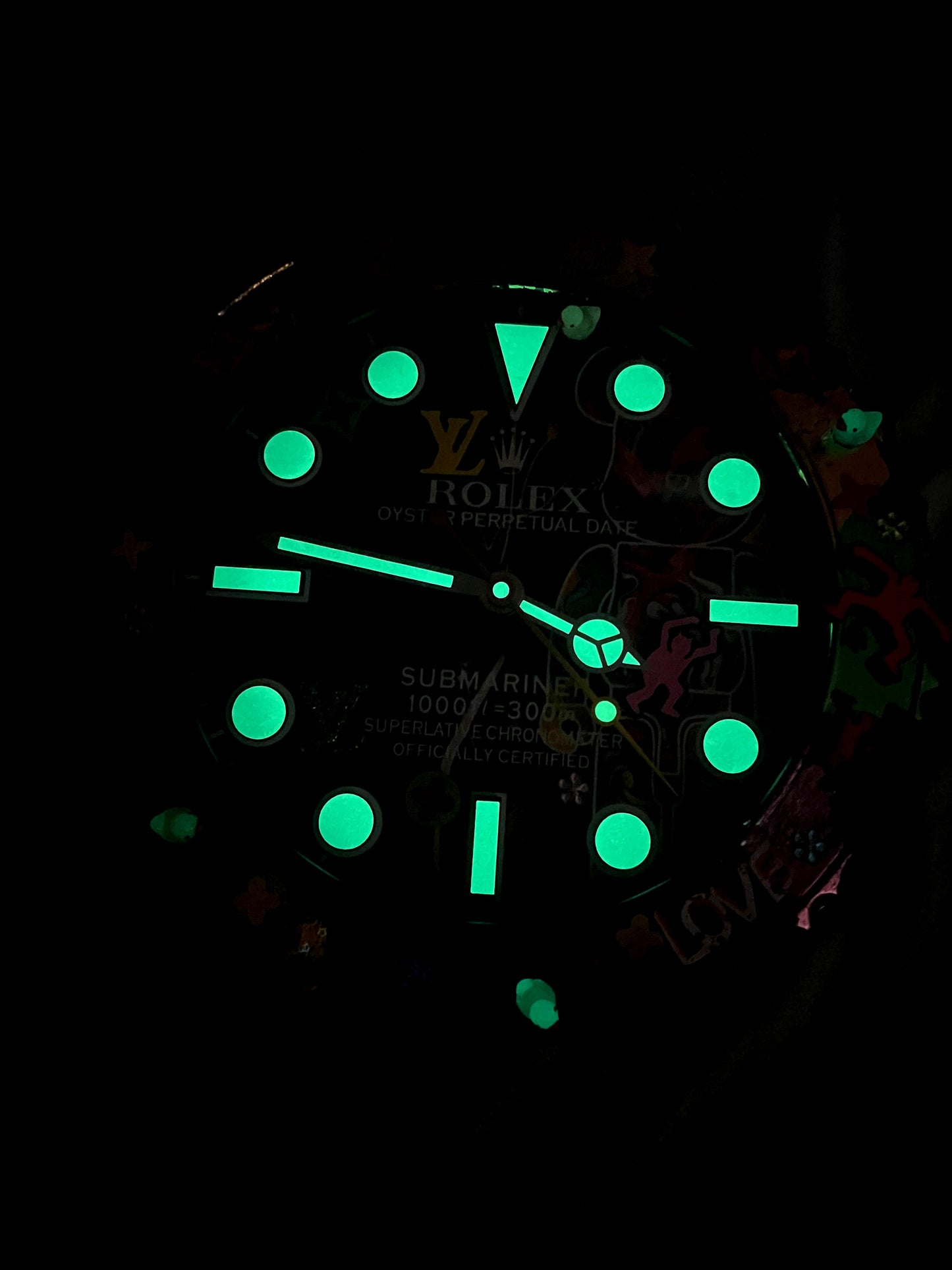 Orologio Custom Submariner Bearbrick da muro