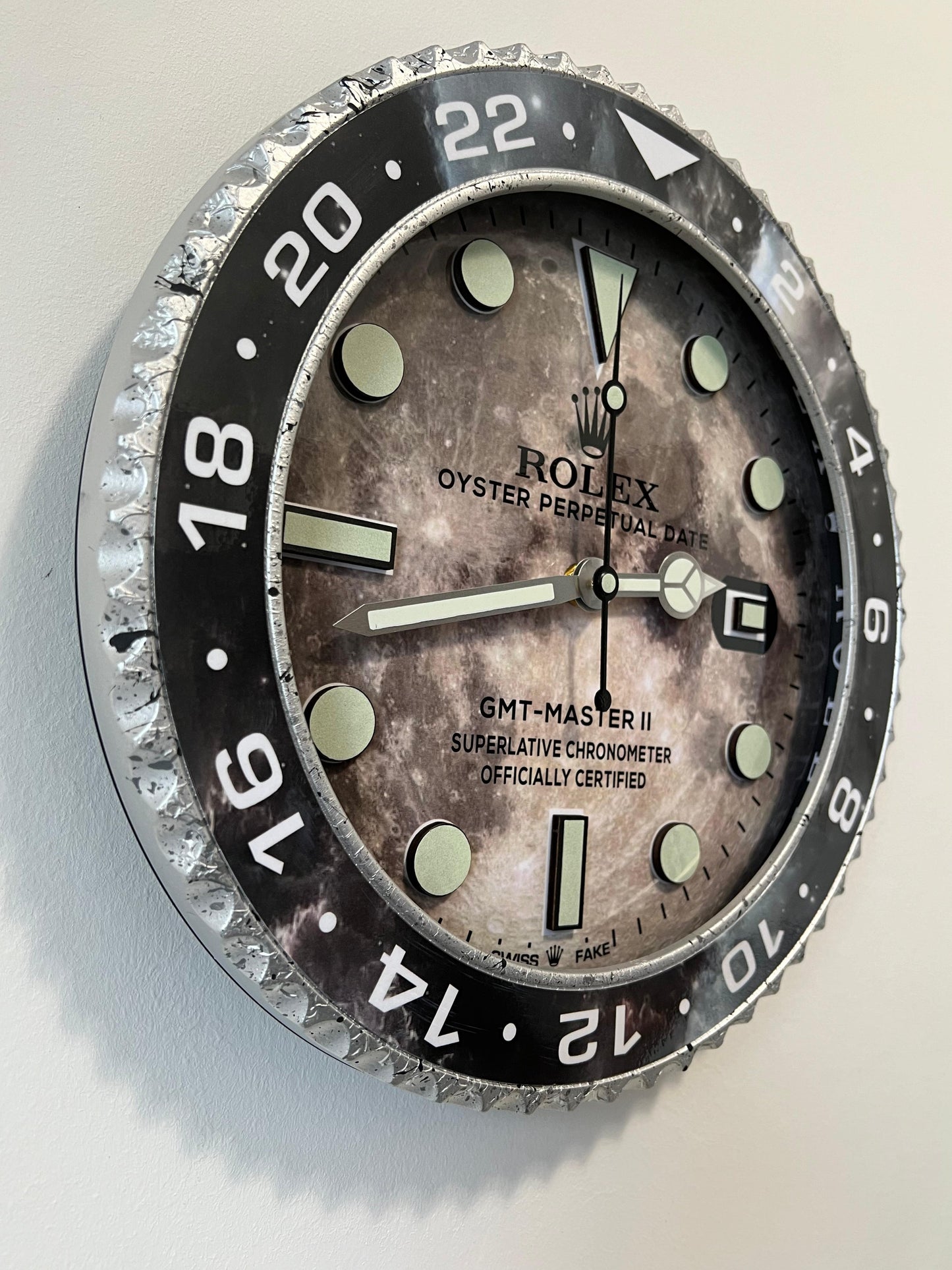 Orologio Gmt Gray Marble Custom da muro