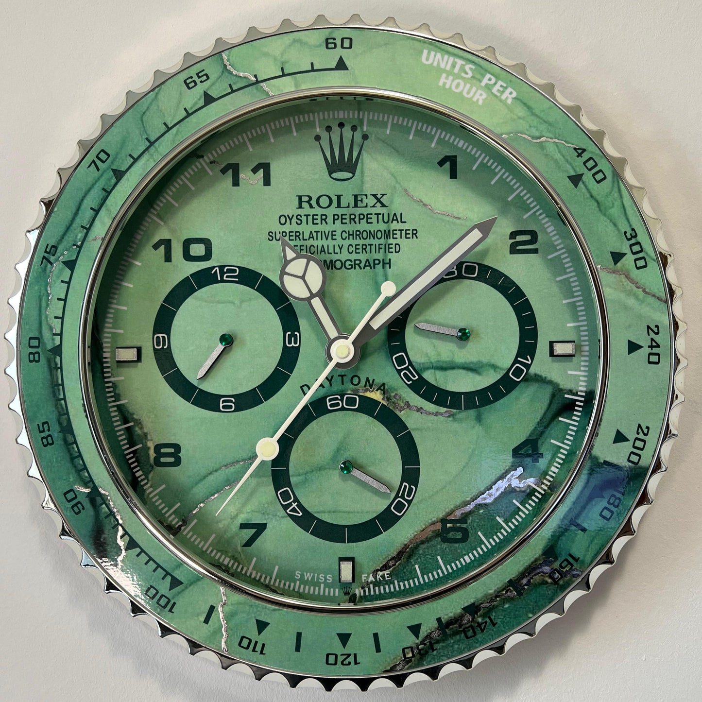 Orologio Day Green Wave Custom da muro