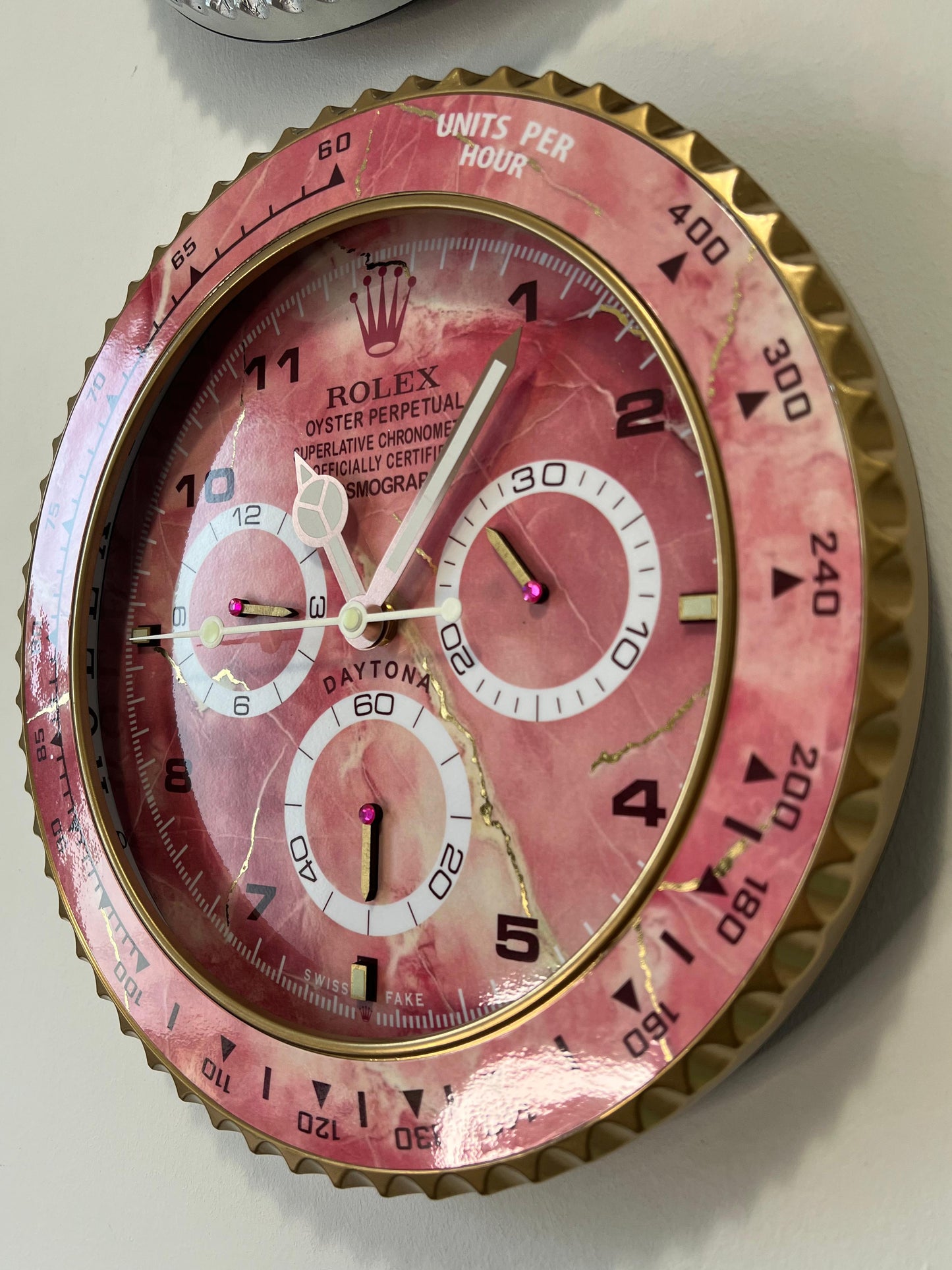 Orologio Day Pink Wave Custom da Parete