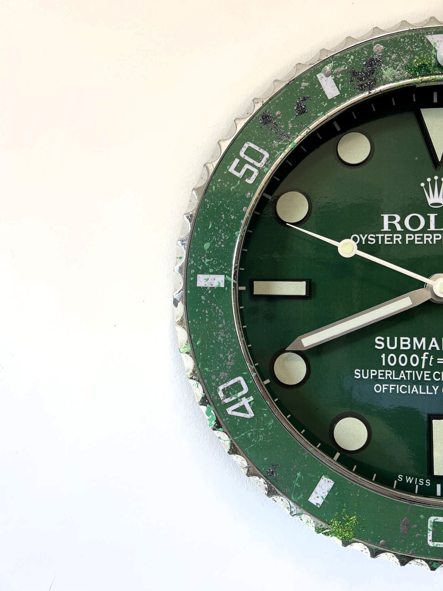 Orologio Submariner Classic Green Custom da muro