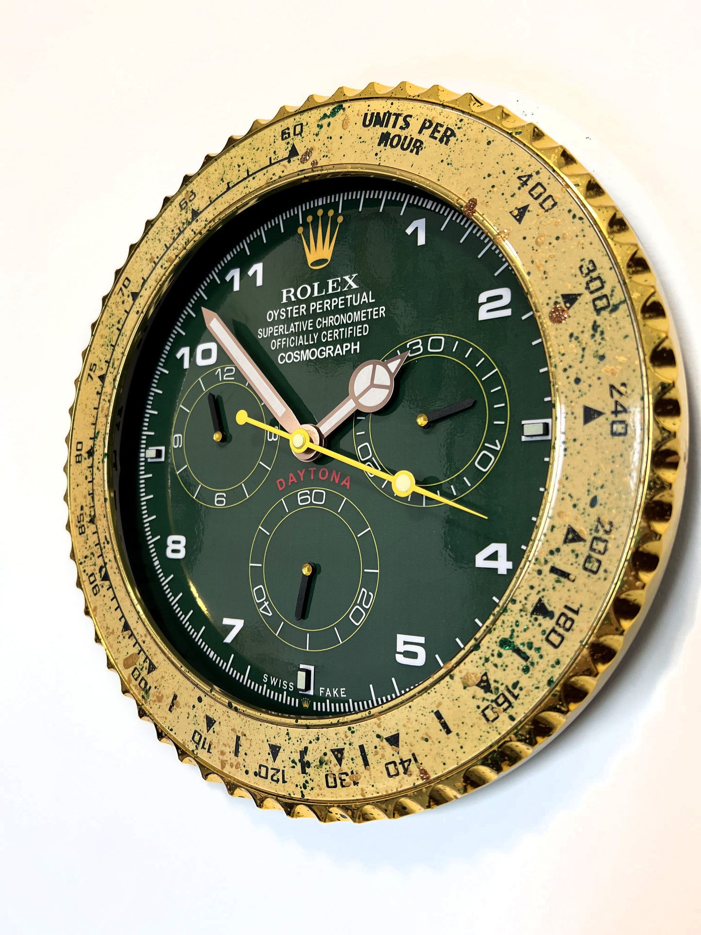 Orologio Day Green Gold Custom da muro