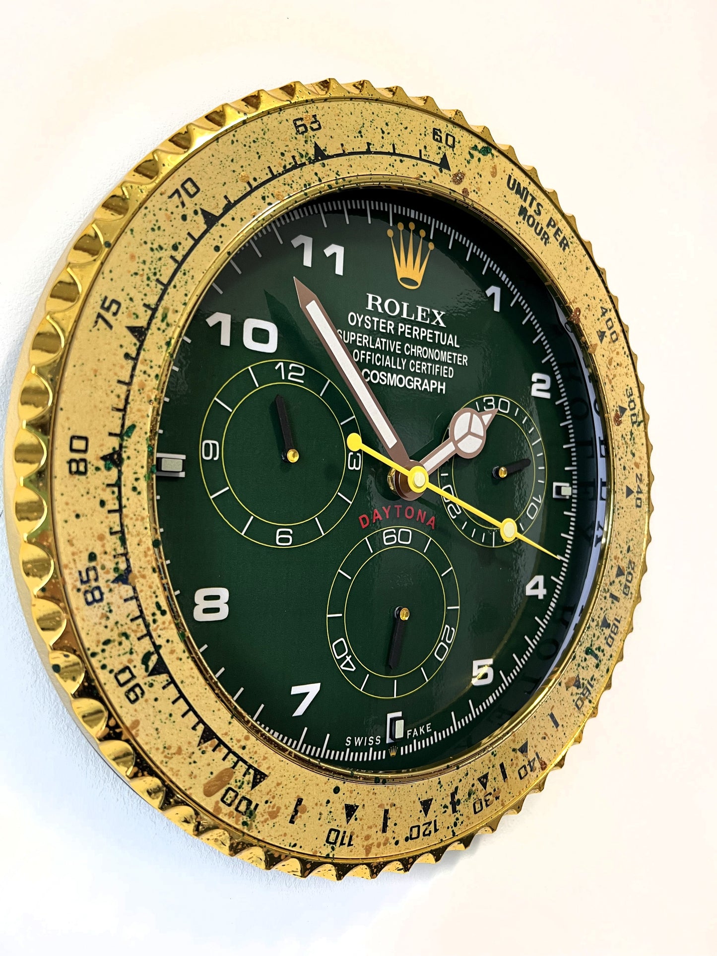 Orologio Day Green Gold Custom da muro