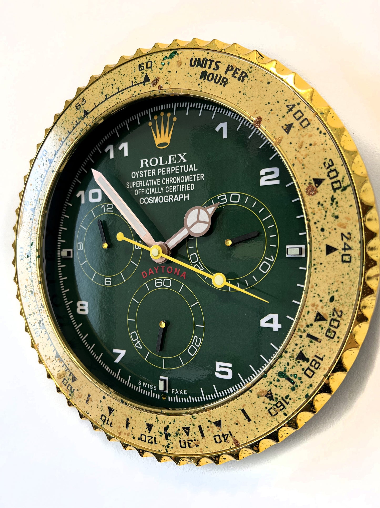 Orologio Day Green Gold Custom da muro