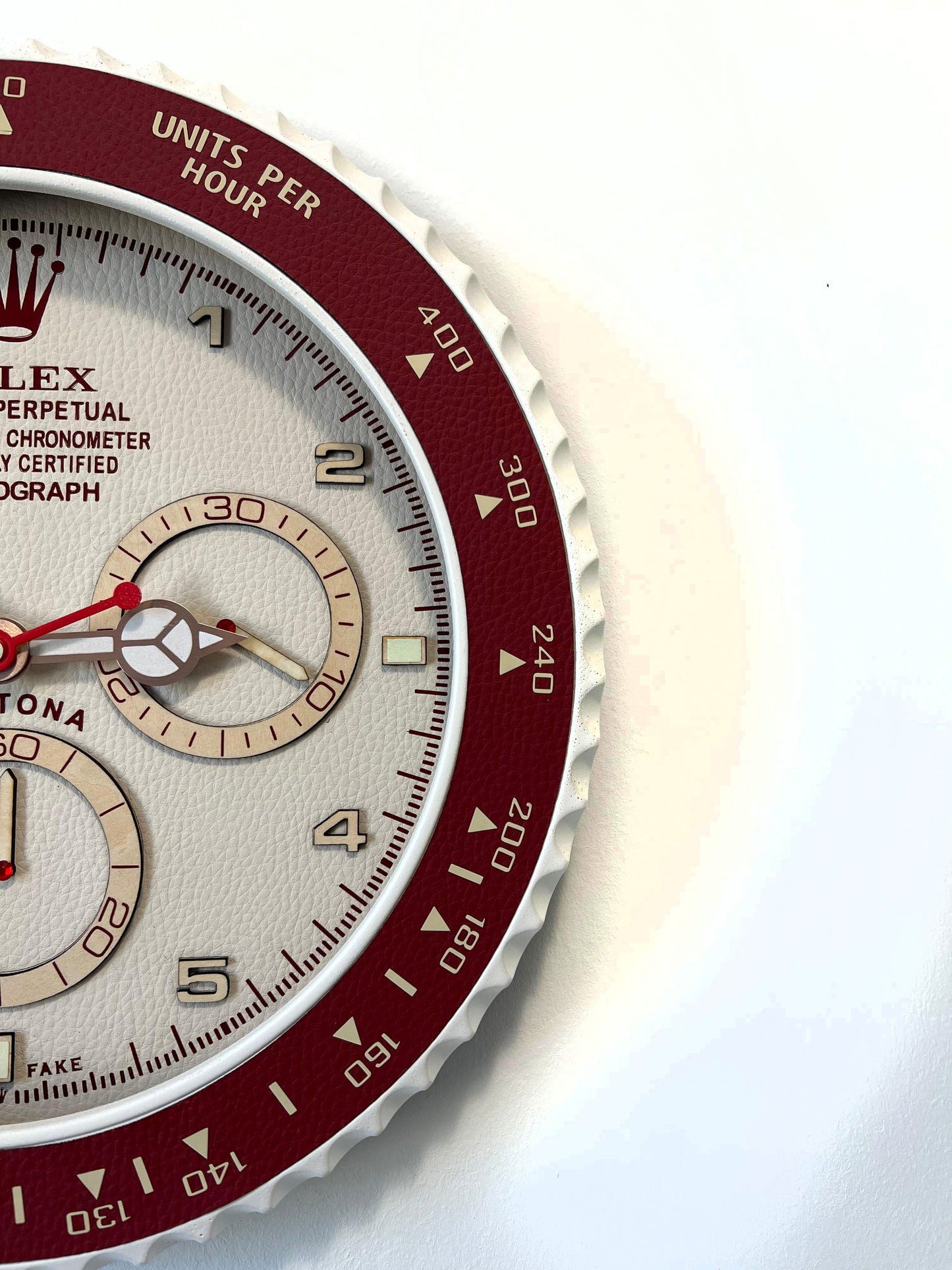 Orologio Day Bordeaux Leather Custom da muro