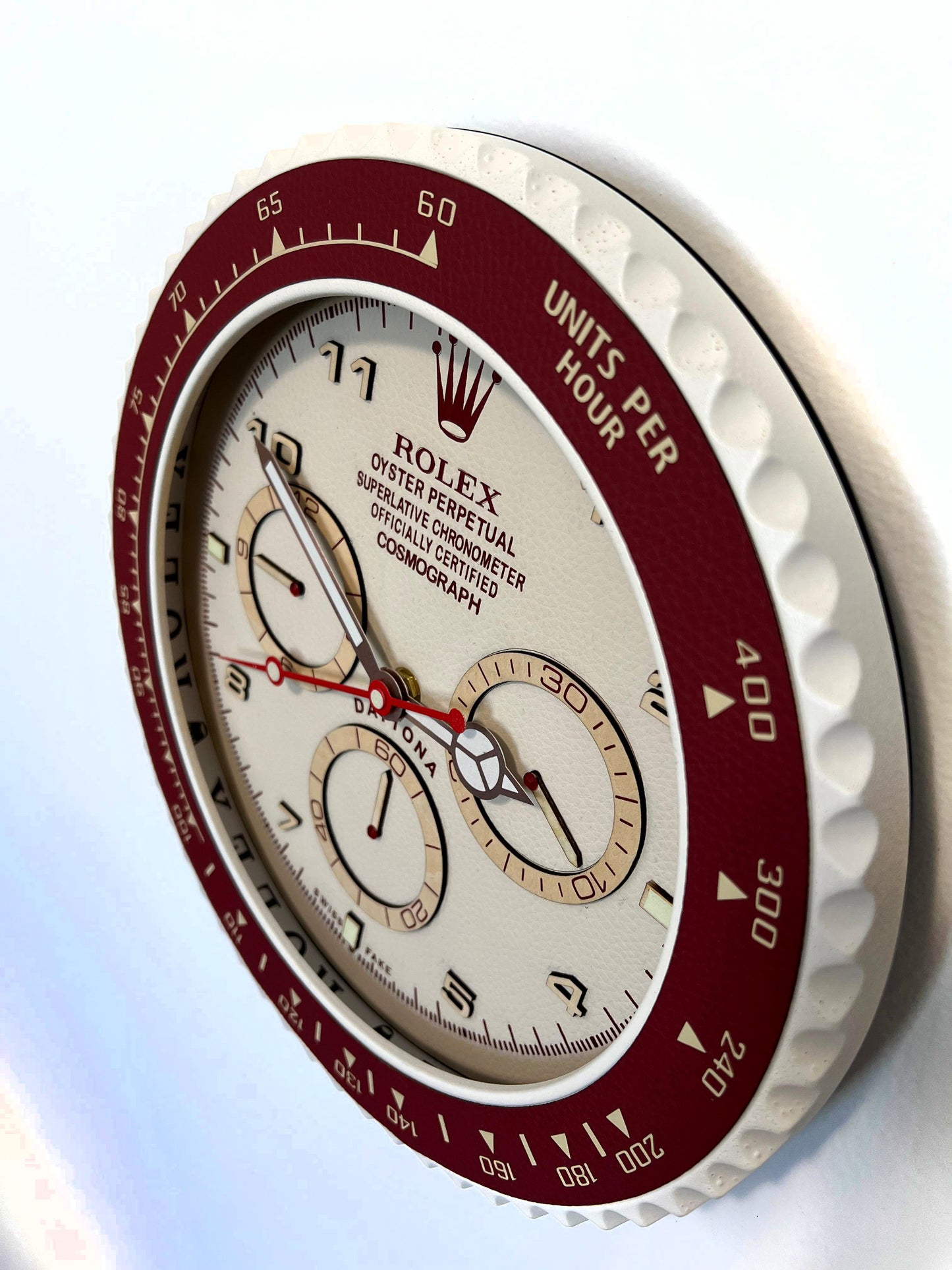 Orologio Day Bordeaux Leather Custom da muro