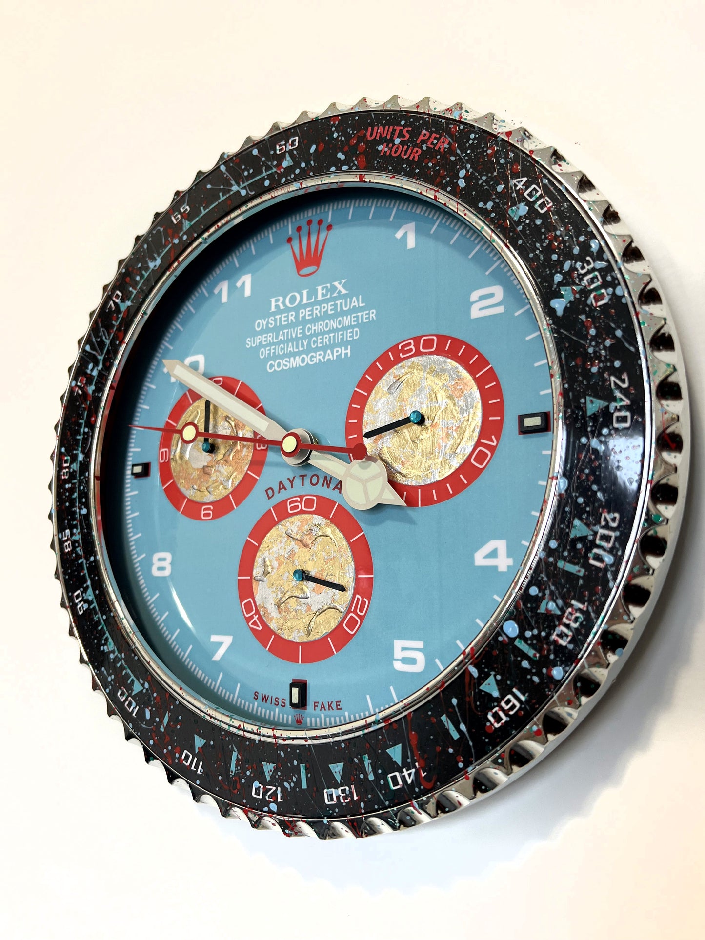 Orologio Day Dirty Blue Custom da muro