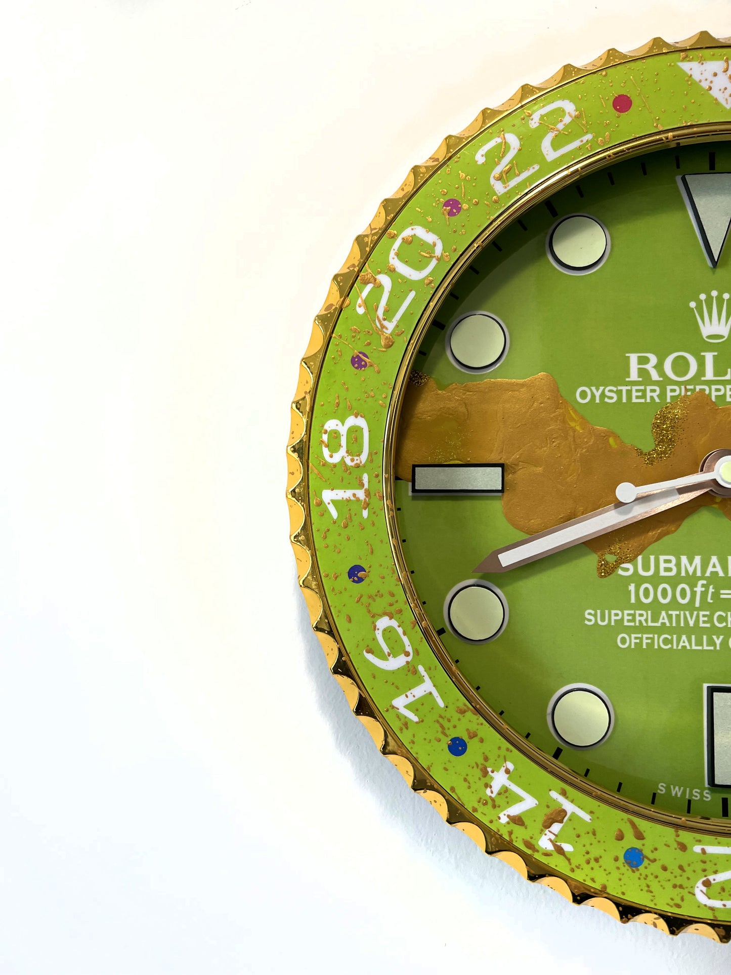 Orologio Submariner Pistacchio Custom da muro
