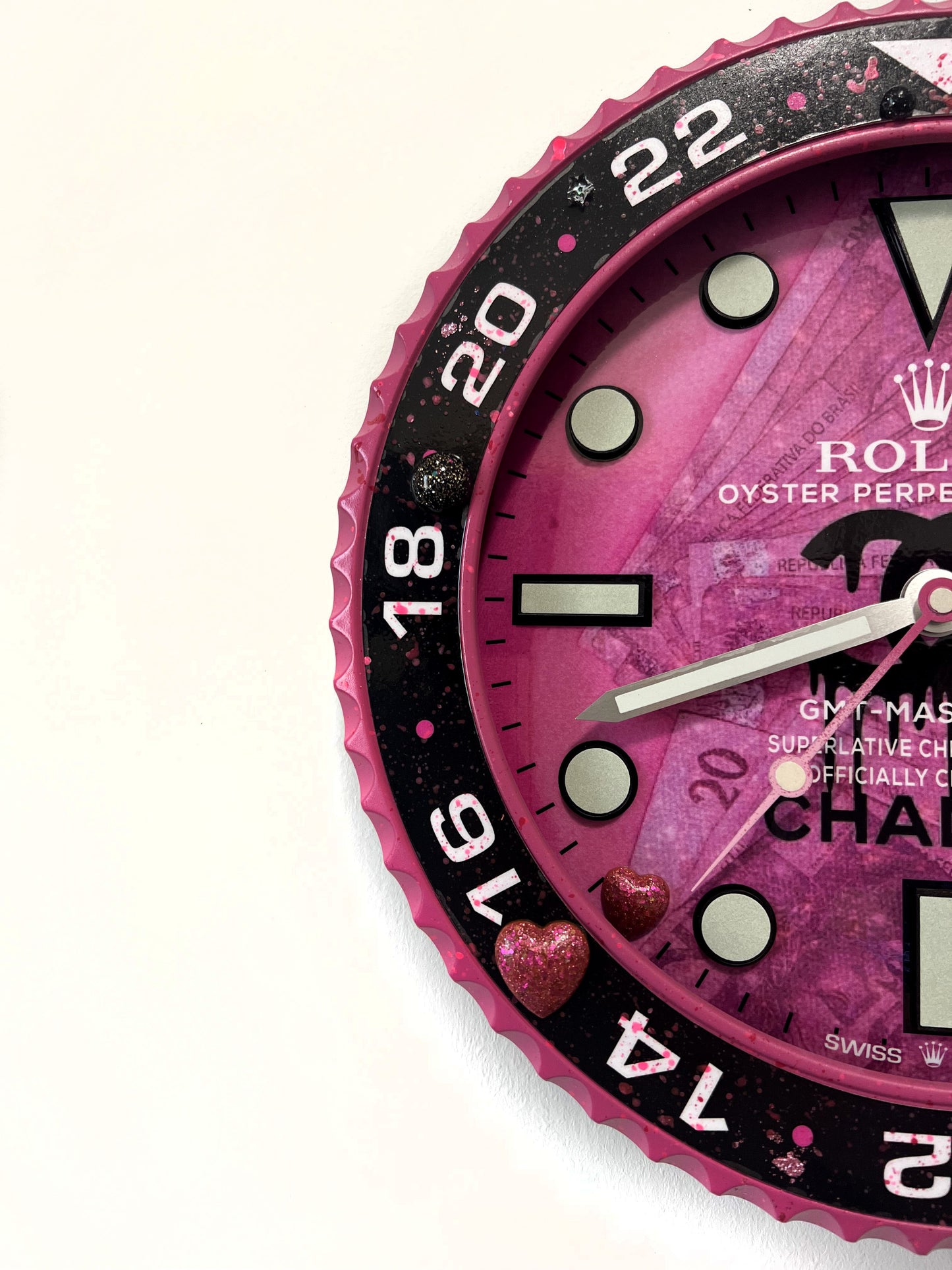 Orologio Gmt Pink Plush Custom da muro