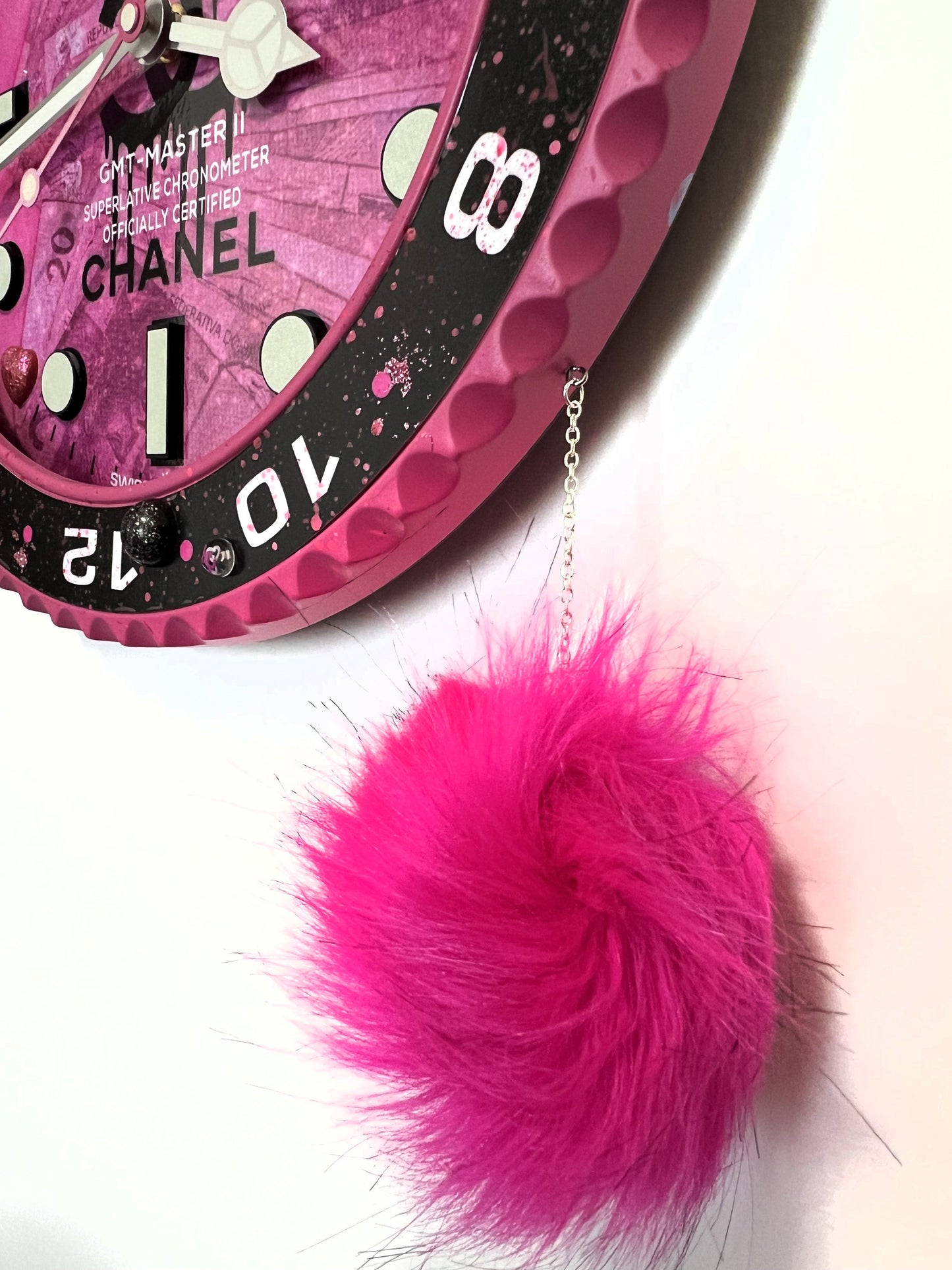 Orologio Gmt Pink Plush Custom da muro