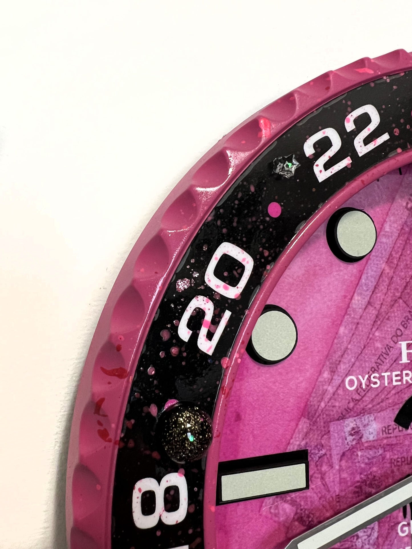 Orologio Gmt Pink Plush Custom da muro