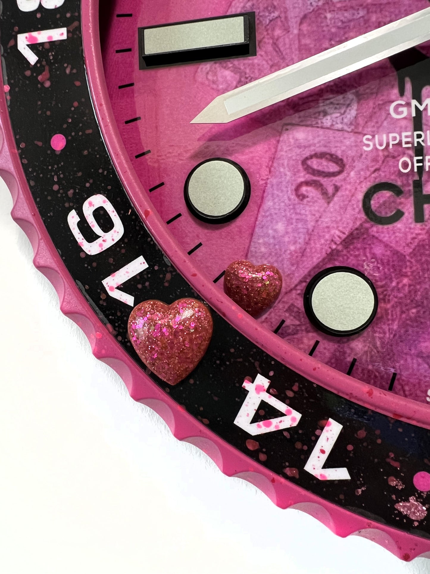 Orologio Gmt Pink Plush Custom da muro