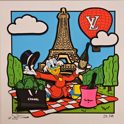 Quadro Luxury Picnic a Parigi  (Opera d'arte 3D)