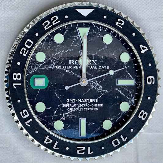 Orologio Gmt Black Marble Custom da muro
