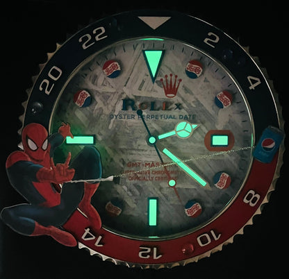 Orologio Custom Gmt Spiderman x Pepsi da muro