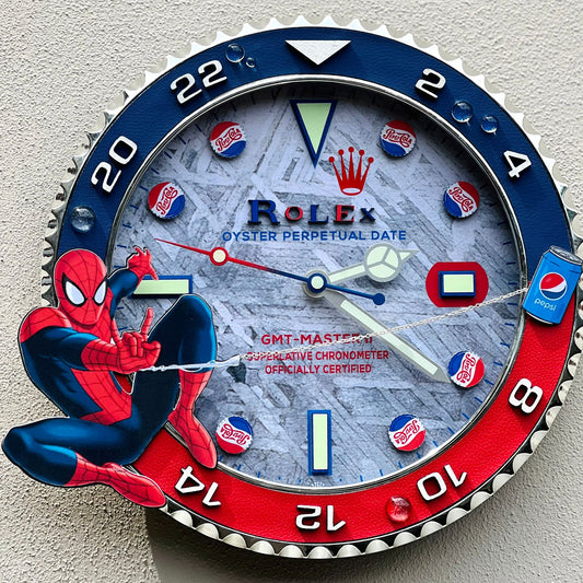 Orologio Custom Gmt Spiderman x Pepsi da muro