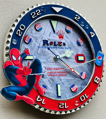 Orologio Custom Gmt Spiderman x Pepsi da muro