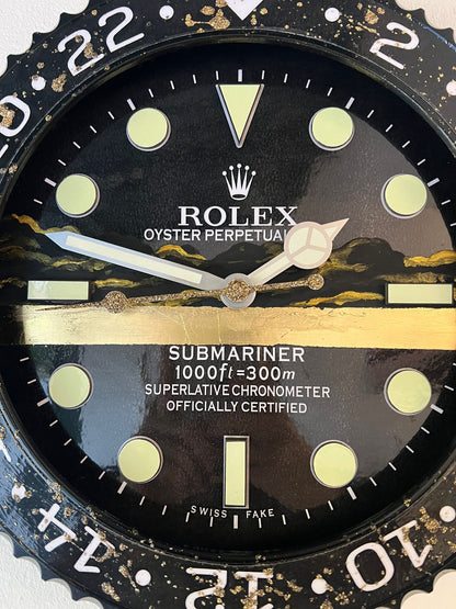 Orologio Submariner Deep Black Custom da muro