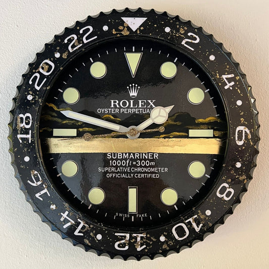 Orologio Submariner Deep Black Custom da muro