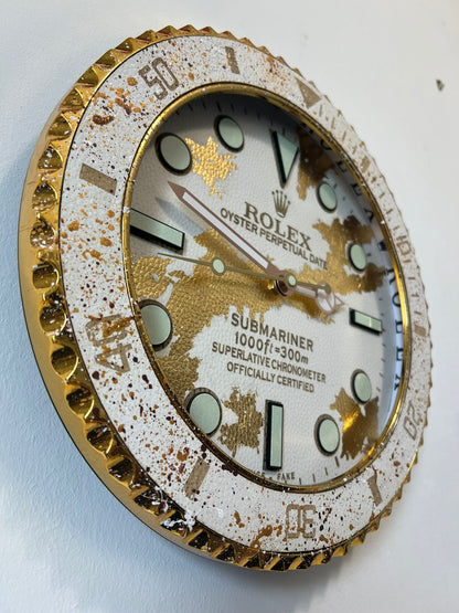 Orologio Custom Submariner Golden Skin da muro
