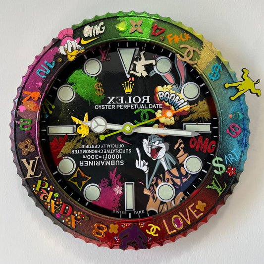 Orologio Custom Submariner The Crazy Rabbit da muro