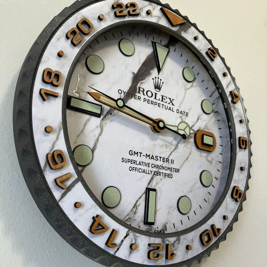 Orologio GMT Marble and Wood Custom da Parete