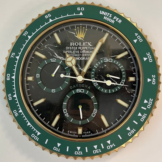 Orologio Custom Daytona Green Gold Marble da muro