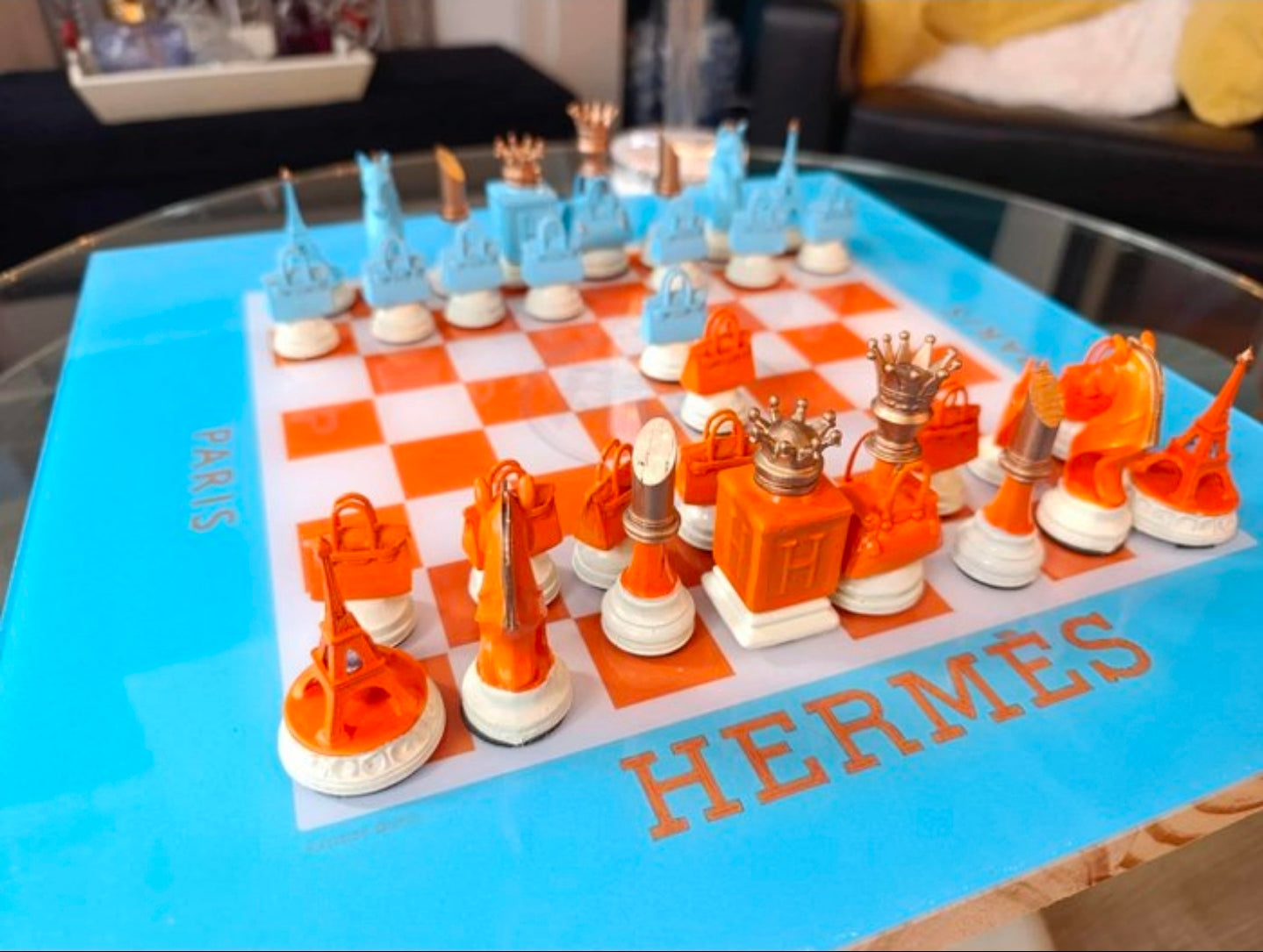 Scacchiera Hermès " Legno e Luce " ( Kleiner Artist )