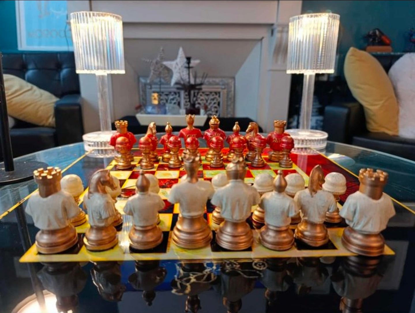 Scacchiera Hermès " Rosso e Oro Luxe " ( Kleiner Artist )