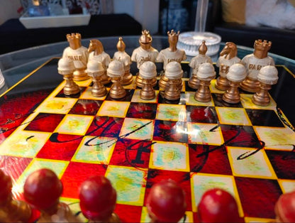 Scacchiera Hermès " Rosso e Oro Luxe " ( Kleiner Artist )