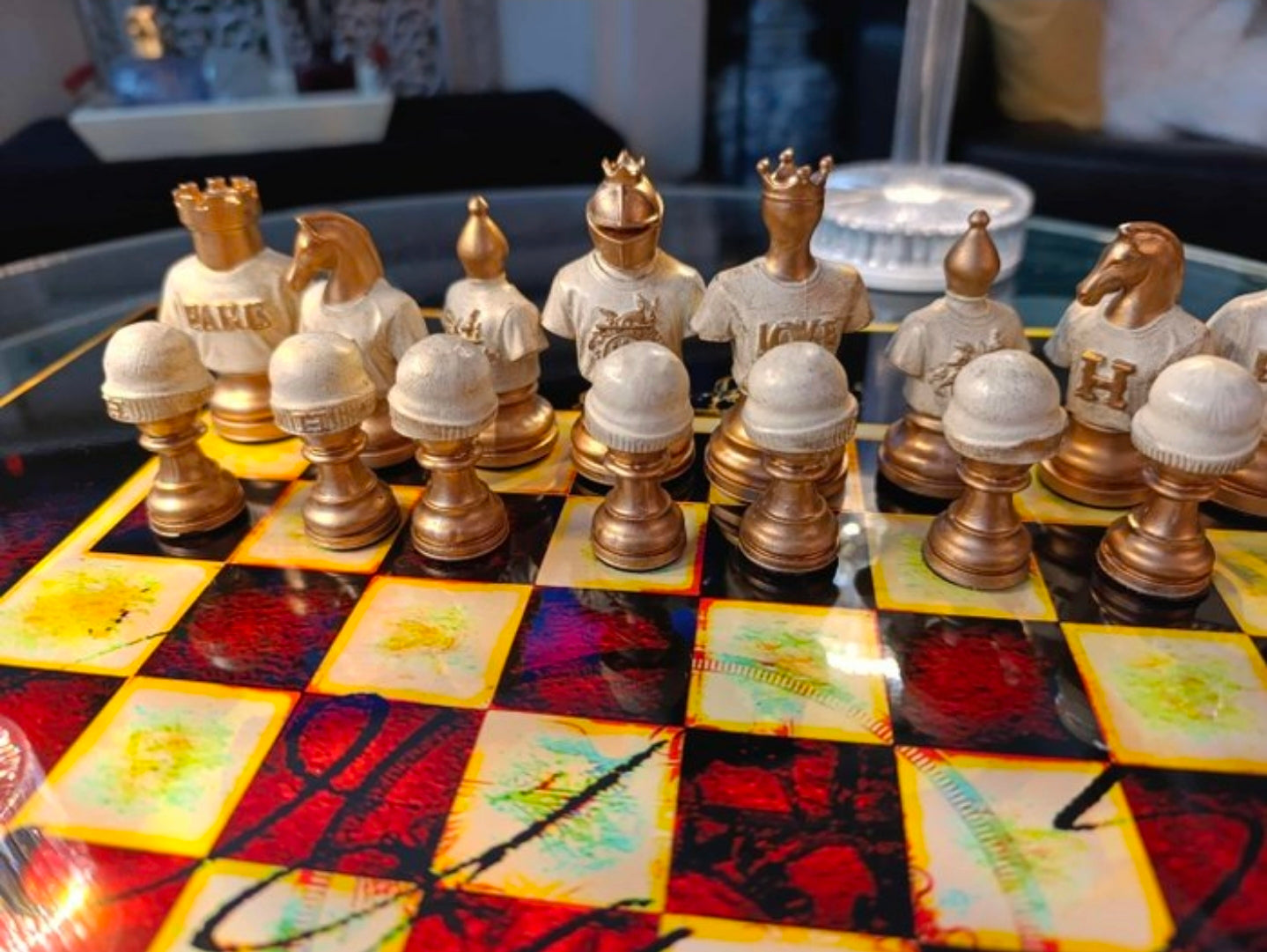 Scacchiera Hermès " Rosso e Oro Luxe " ( Kleiner Artist )